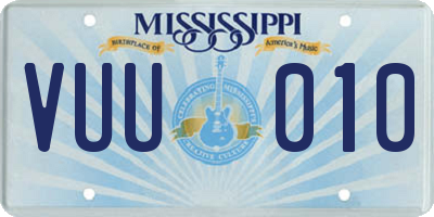 MS license plate VUU010