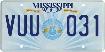 MS license plate VUU031
