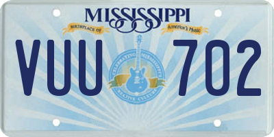 MS license plate VUU702