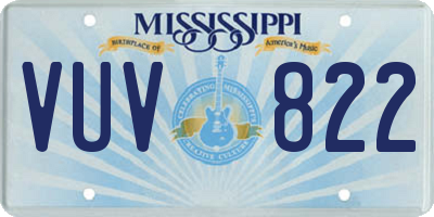 MS license plate VUV822