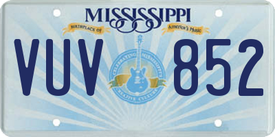 MS license plate VUV852