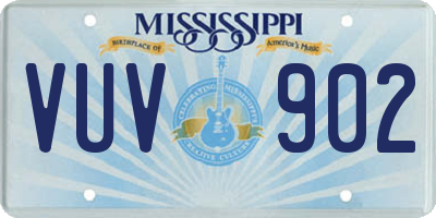 MS license plate VUV902