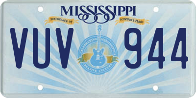 MS license plate VUV944