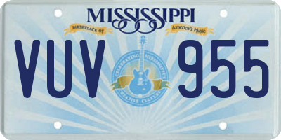 MS license plate VUV955