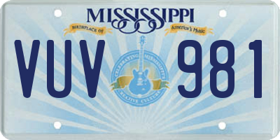 MS license plate VUV981