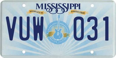 MS license plate VUW031