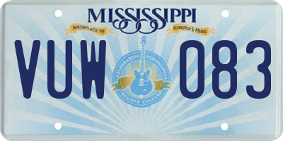 MS license plate VUW083