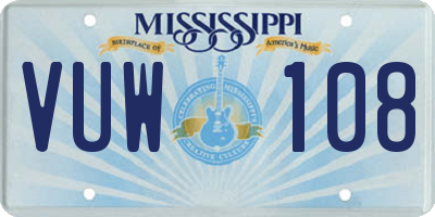MS license plate VUW108
