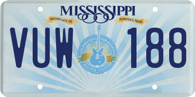 MS license plate VUW188