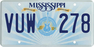 MS license plate VUW278