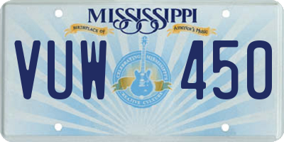 MS license plate VUW450