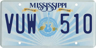 MS license plate VUW510