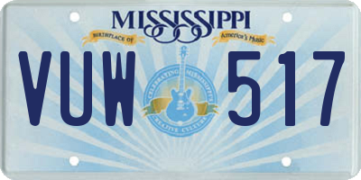 MS license plate VUW517