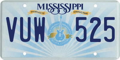 MS license plate VUW525
