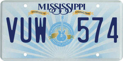 MS license plate VUW574