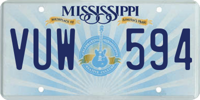 MS license plate VUW594