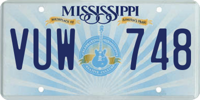 MS license plate VUW748