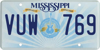 MS license plate VUW769