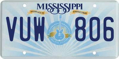 MS license plate VUW806