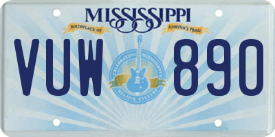 MS license plate VUW890