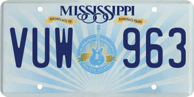 MS license plate VUW963