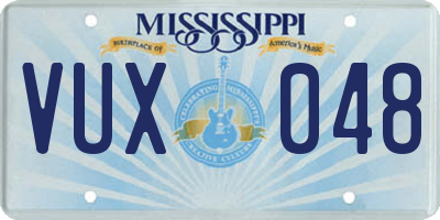 MS license plate VUX048