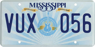 MS license plate VUX056