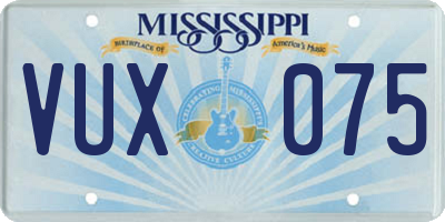 MS license plate VUX075