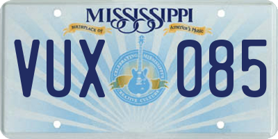 MS license plate VUX085