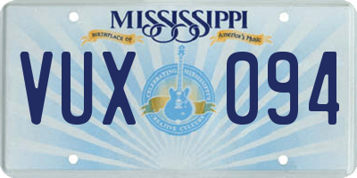 MS license plate VUX094