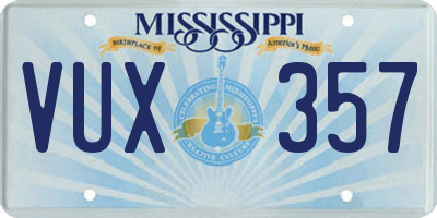 MS license plate VUX357