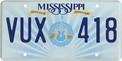 MS license plate VUX418