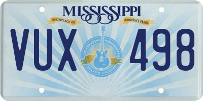MS license plate VUX498