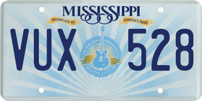 MS license plate VUX528
