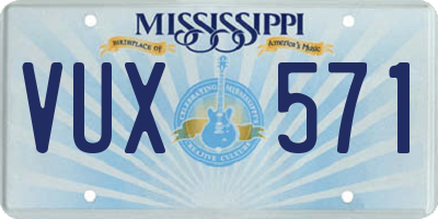 MS license plate VUX571