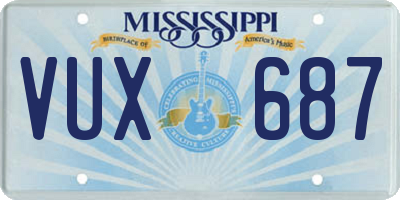 MS license plate VUX687