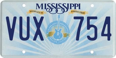 MS license plate VUX754