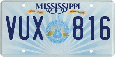 MS license plate VUX816