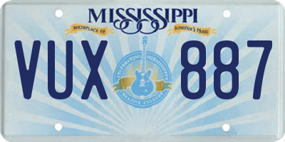 MS license plate VUX887