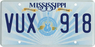 MS license plate VUX918