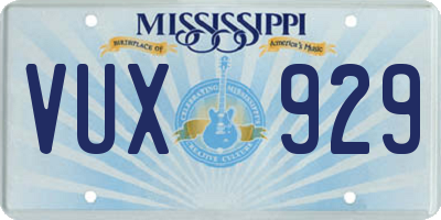 MS license plate VUX929