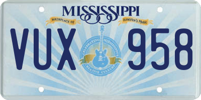 MS license plate VUX958