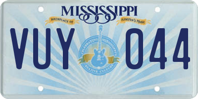MS license plate VUY044