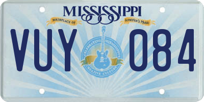 MS license plate VUY084