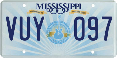 MS license plate VUY097