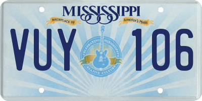 MS license plate VUY106