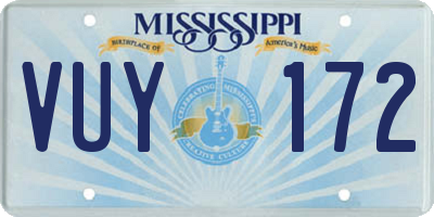 MS license plate VUY172