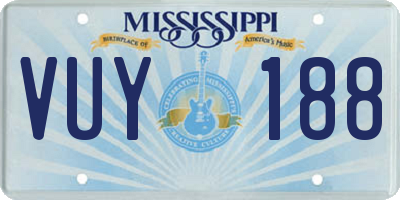 MS license plate VUY188