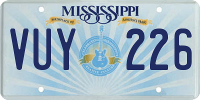 MS license plate VUY226