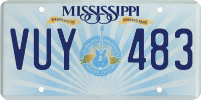 MS license plate VUY483